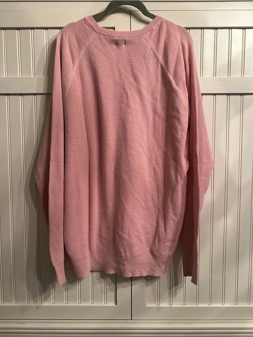 J. Crew Men's Waffle Knit Pink Crewneck Sweater Size XXL